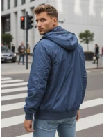 Modrá pánská oboustranná přechodná bunda FashionStreet TX4984