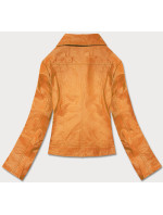 Dámská bunda ramoneska v hořčicové barvě (BN-20025-73)