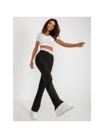 Černé látkové kalhoty do zvonu bez kapes (DHJ-SP-6971.33P)