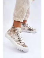 Dámské tenisky High Big Star LL274047 Bílá a zelená Dámské tenisky High Big Star LL274047 Bílá a zelená