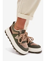 Zateplené dámské tenisky na platformě Zelená Florinda