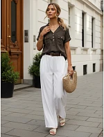Dámská ležérní blůza z lyocellu, hnědá, FashionStreet RY2928 Dámská ležérní blůza z lyocellu, hnědá, FashionStreet RY2928