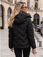 Dámská prošívaná bunda s kapucí, černá, FashionStreet TY5943