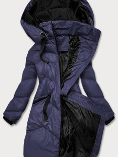 Tmavě modrá dámská zimní bunda s kapucí (5M733-215)