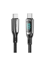 Kabel USB-C na USB-C Vention USB 2.0 5A 1,2 m s displejem černý