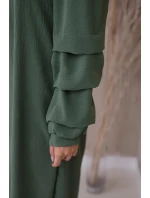 Španělské šaty s ozdobnými rukávy khaki Španělské šaty s ozdobnými rukávy khaki