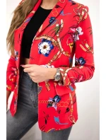 Bavlněná bunda s barevným potiskem malina Bavlněná bunda s barevným potiskem malina