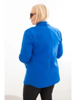 Dámská sako Plus Size bez zapínání s podšívkou XL/2XL chabrová