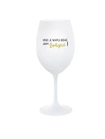 VÍNO JE NÁPOJ BOHŮ. JSEM BOHYNĚ! - bílá  sklenice na víno 350 ml