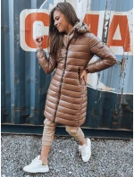 Dámský zimní kabát dlouhý LESSI camel FashionStreet TY3354