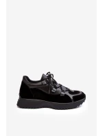 Dámské kožené sportovní boty M01/2 Zazoo černé