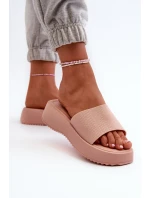 Dámské sandály na platformě a klínu růžové Vimarils