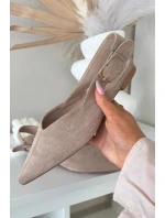Dámské baleríny s přezkou béžové Tanelia
