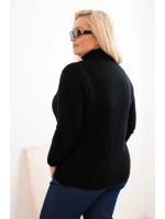 Dámský viskózový svetr Plus Size s klasickým střihem černý