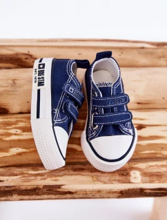 Dětské látkové tenisky se suchým zipem BIG STAR KK374075 Námořnická modrá