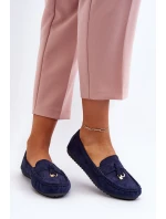 Dámské modré klasické semišové mokasíny Ontala