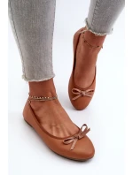 Baleríny z ekologické kůže s mašlí Camel Sandal