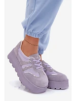 Semišové tenisky na platformě GOE TT2N4054 fialové