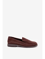 Dámské mokasíny Loafersy z eko semiše čokoládové Laisie Dámské mokasíny Loafersy z eko semiše čokoládové Laisie