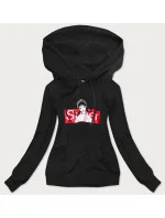 Černá dámská sportovní mikina s kapucí (N4596) Černá dámská sportovní mikina s kapucí (N4596)