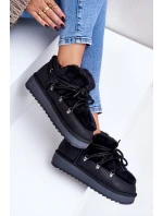 Nízké Sněhové Boty Na Platformě S Kožíškem D.Franklin Černé DFSH370011