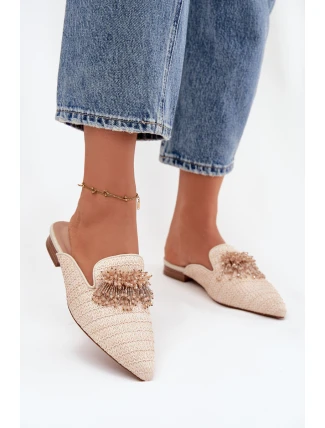 Dámské pantofle s ozdobou Béžové Katrine