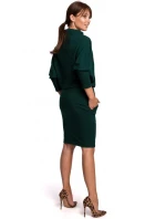 Dámské šaty s kimonovými rukávy B175 tmavě zelené - BEwear