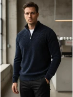 Pánský svetr se stojáčkem tmavě modrý FashionStreet WX2349