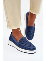 Dámské perforované mokasiny Sergio Leone MK097H modré