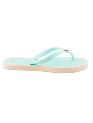 Elegantní modré žabky s ozdobou Elegantní modré žabky s ozdobou