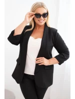 Dámská sako Plus Size bez zapínání s podšívkou XL/2XL černá Dámská sako Plus Size bez zapínání s podšívkou XL/2XL černá