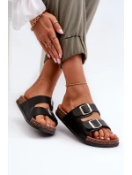 Dámské žabky s přezkami Černé Oliena