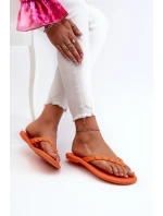 Ploché Pružné Sandály Japonské Dámské ZAXY JJ285254 Oranžové