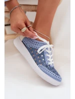 Kožené dámské polobotky D&A GR61-5951 modré