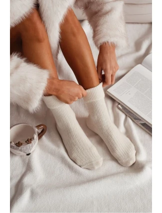 Skarpetki Damskie Wełniane Alpaka Ecru Skarpetki Damskie Wełniane Alpaka Ecru