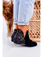 Dámské Kožené Boty Maciejka černé S Květinami 04091-57