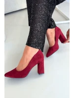 Dámské semišové lodičky na podpatku Sergio Leone – bordové