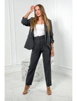 Elegantní souprava saka a kalhot grafitowy Elegantní souprava saka a kalhot grafitowy