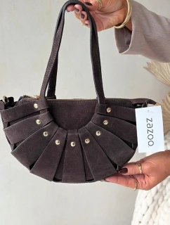 Kabelka z přírodního semiše čokoládová Marivane