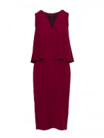 S422 Šaty s krajkovou vsadkou - bordó S422 Šaty s krajkovou vsadkou - bordó