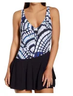 Jednodílné plavky se sukýnkou 7460 M1 tm.modro-bílé - Anita Jednodílné plavky se sukýnkou 7460 M1 tm.modro-bílé - Anita