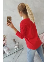 Halenka s 3D grafikou kočky červená Halenka s 3D grafikou kočky červená