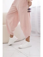 Bavlněný komplet halenka + kalhoty broskev Bavlněný komplet halenka + kalhoty broskev