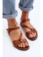 Zazoo 40182 Dámské kožené sandály hnědé