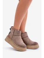 Kožené Semišové Sněhule Na Platformě A Klínu Hnědé Maciejka 06769-02 Tmavě hnědé Kožené Semišové Sněhule Na Platformě A Klínu Hnědé Maciejka 06769-02 Tmavě hnědé