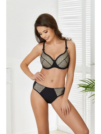 Dámské kalhotky Arianna Černá s béžovou - Jagoda Dámské kalhotky Arianna Černá s béžovou - Jagoda