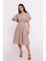 Rozšířené šaty B278 béžové - BeWear