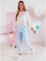 Dámské úzké kalhoty s páskem VIVASKIN modré FashionStreet UY2428