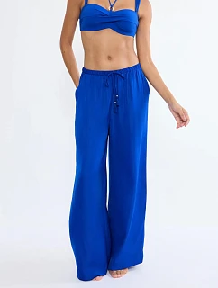 Summer Satin Trousers - BLUE - TRIUMPH BLUE - TRIUMPH