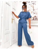 Světle modrý dámský letní dvoudílný komplet (82198) Světle modrý dámský letní dvoudílný komplet (82198)